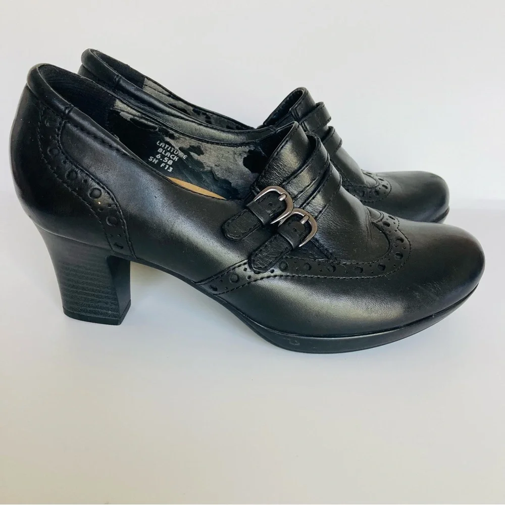 2 Pairs Earth Brand Latitude Black Leather Loafer Heels 6.5